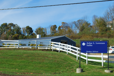 View of the Lorentzon Stables from Horsebarn Hill on the Storrs Campus