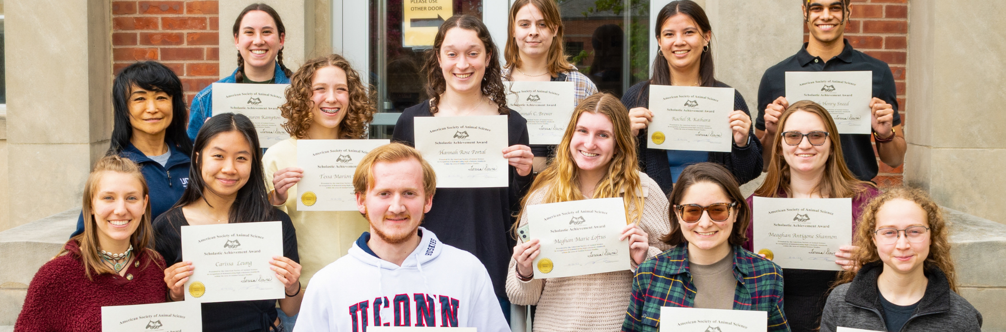 ANSC Undergraduates posing for a photo outside of the George White Building.