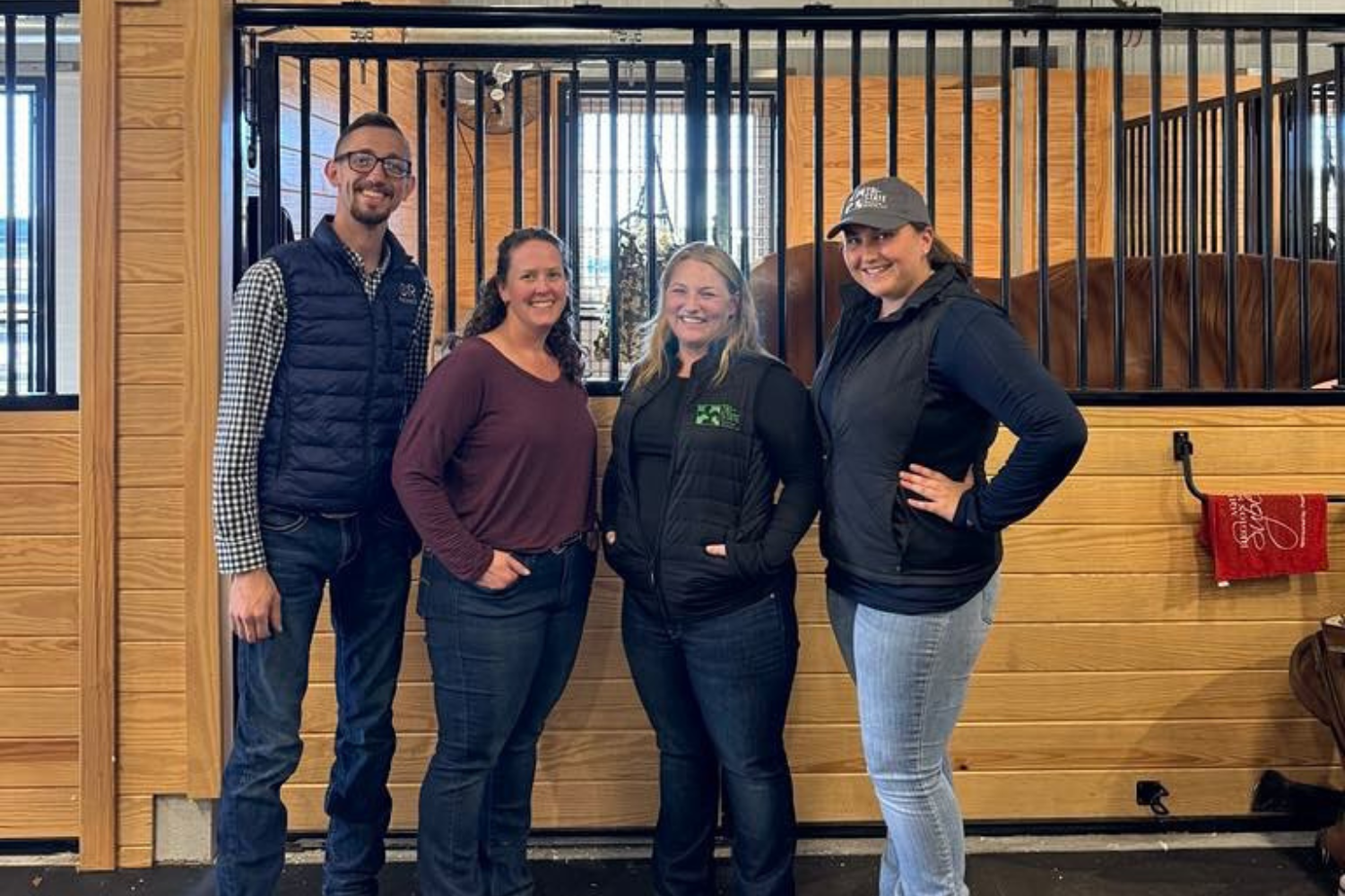 ANSC alumni and Faculty (L-R) Ryan Blatchley, Dr. Sarah Reed, Dr. Lisa Dauten and Ryan Duncan