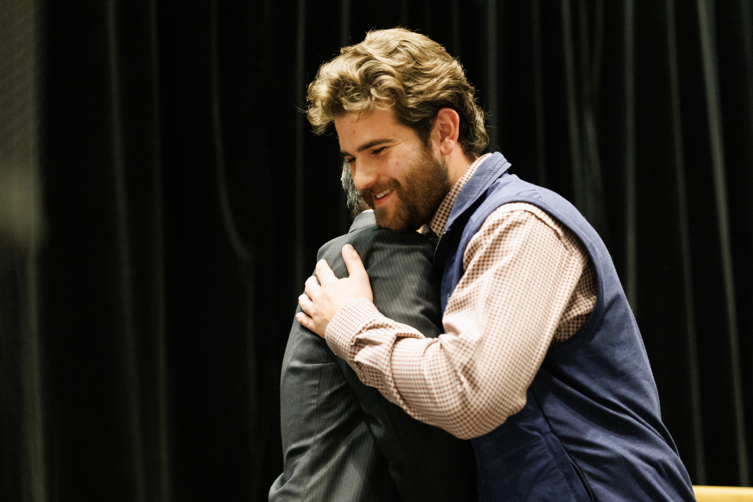 Matthew Syrotiak hugging Dean Indrajeet Chaubey
